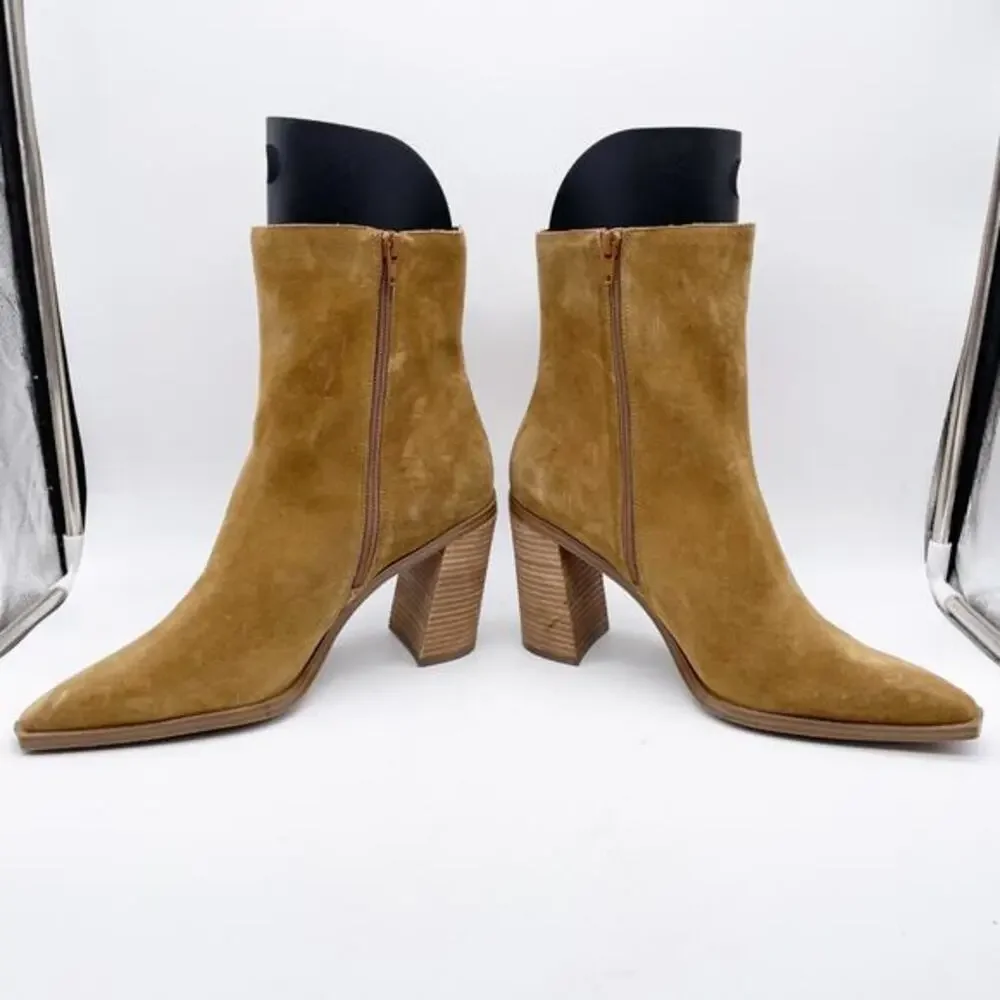Steve Madden Women's Sparrow Ankle Bootie Brown Suede Side Zip Size‎ 11M